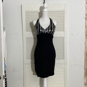 Be darling dress sequins knit stretch fabric black